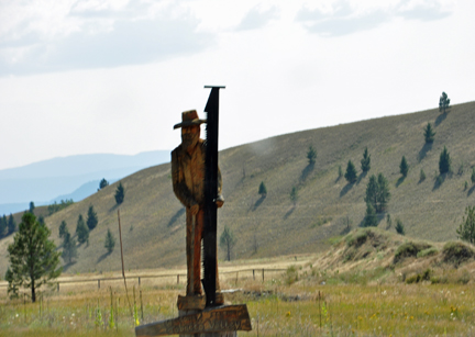 a wooden statue