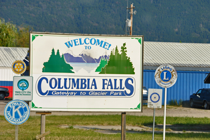 sign - welcome to Columbia Falls