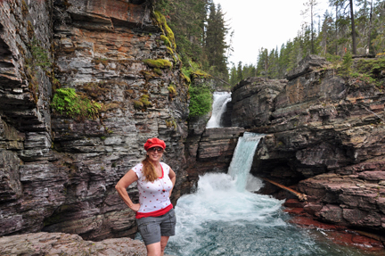 Karen Duquette at St. Mary Falls