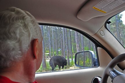 Lee Duquette and a black bear