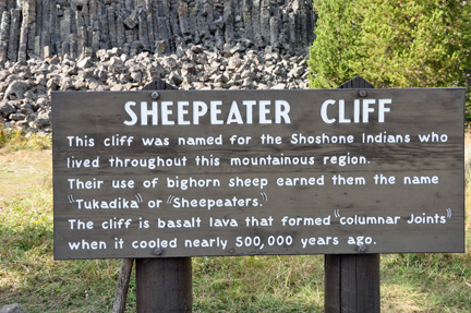 sign - Sheepeater Cliff