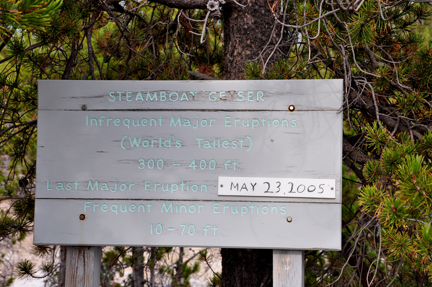 sign - Steamboat Geyser