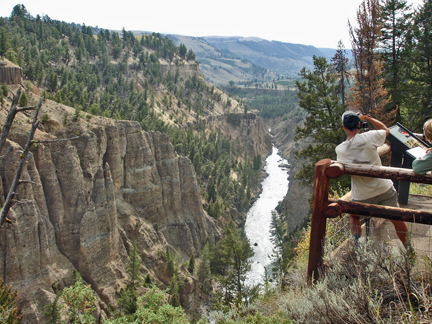 cliffs and river