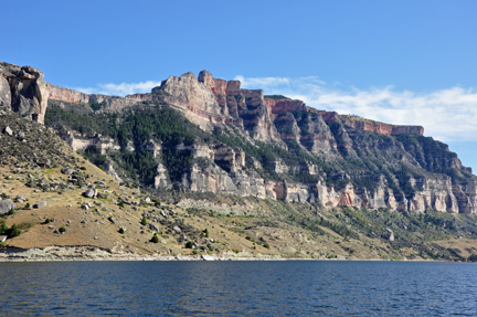 Bighorn Lake and cliffs