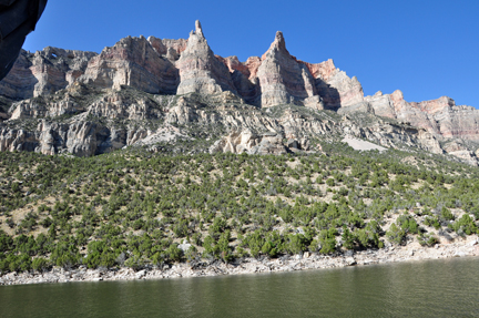 Bighorn Lake and cliffs