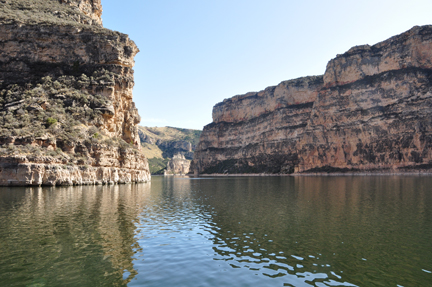 Bighorn Lake and cliffs