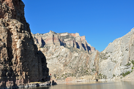 Bighorn Lake and cliffs