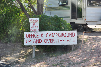 sign at Crazy Woman Campground