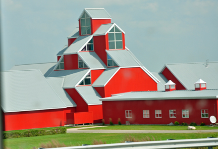 a big red barn