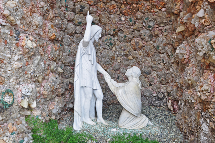 statue of our Risen Savior with Mary Magdalene at His feet. 