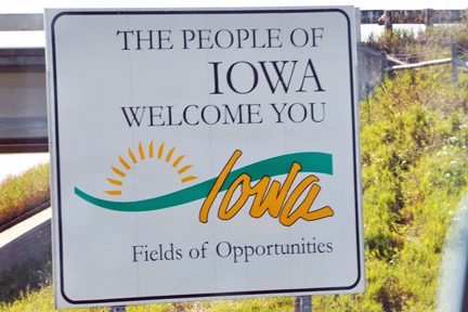 sign - the people of Iowa welcome you
