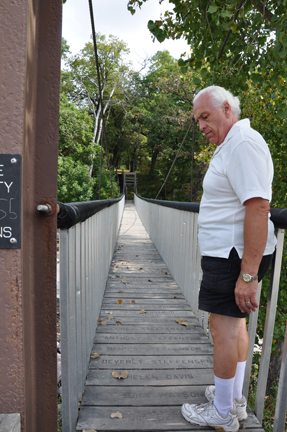 Lee Duuquette on the suspension bridge