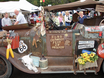 a very uniquely decorated old truck