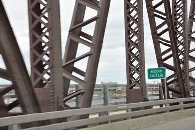 sign on bridge - Missouri State Line