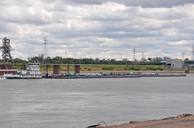 A barge on the river