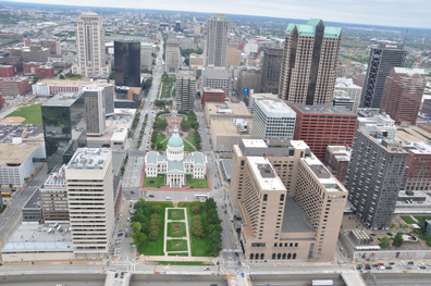 View of St. Louis from the Arch