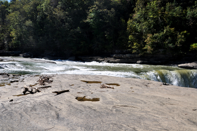 Cumberland River just as it hits the falls