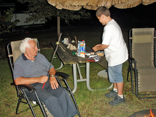 Lee Duquette and his grandson Alec Jones