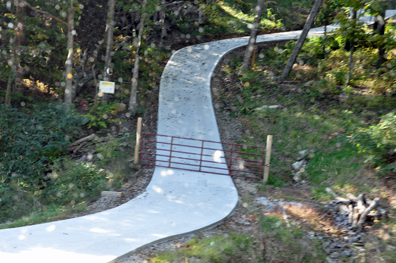 a very steep, curvy private driveway