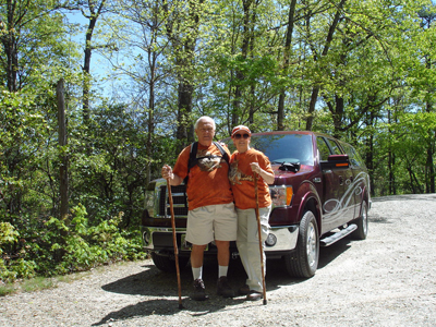 the two RV Gypsies ready to hike