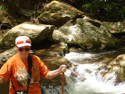 Karen Duquette by the stream