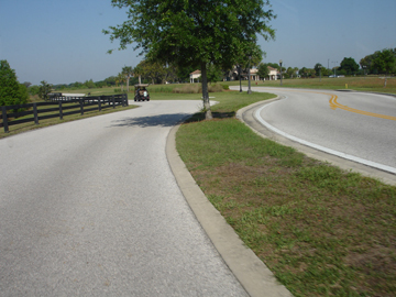 golf cart road and regular road