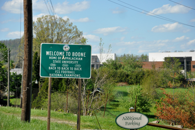 welcome to boone sign