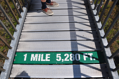 Sign in the middle of the bridge