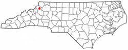 map of NC showing location of Linville Falls