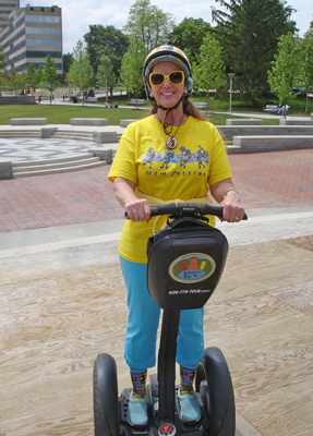 Karen Duquette on a Segway