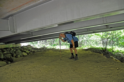 Lee Duquette under the roadway