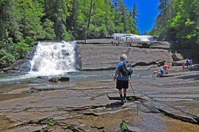 Lee Duquette approaching the falls