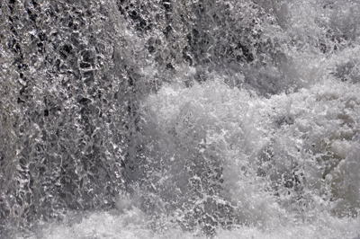 close-up of the falls