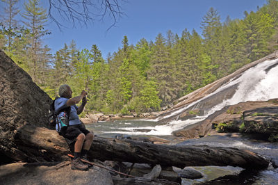 big, wet, slippery rocks