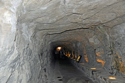 tunnel leading to the elevator