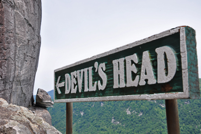 sign  - Stairs leading up to the Skyline trail.