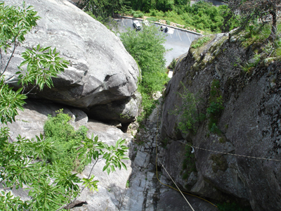 view into the parking lot