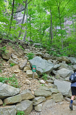 Big rocks alongside the trail