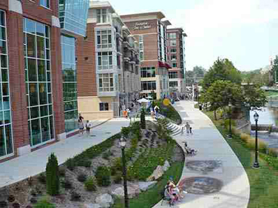 the walkway to the bridge