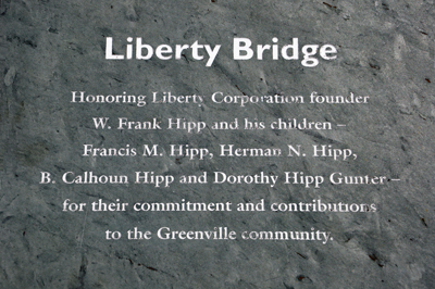 sign about Liberty Bridge