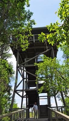 Lee Duquette at the bottom of the tower