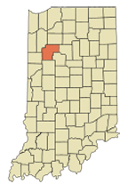 map of the uSA state of Indiana