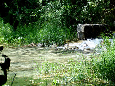 the water intake that feeds the restored section of the canal