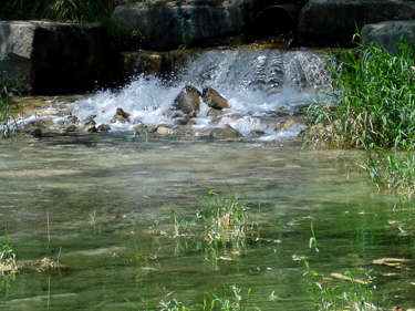 the water intake that feeds the restored section of the canal