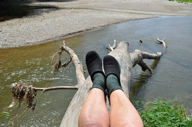 Karen Duquette relaxing at Sunset Point.