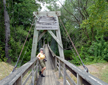 Karen Duquette on the Suspension Bridge