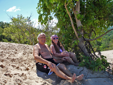 two RV Gypsies on top of the sand dune in Michigan