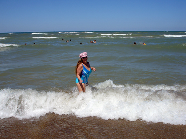 Karen Duquette in Lake Michigan