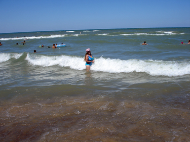 Karen Duquette in Lake Michigan