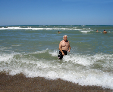 Lee Duquette in Lake Michigan